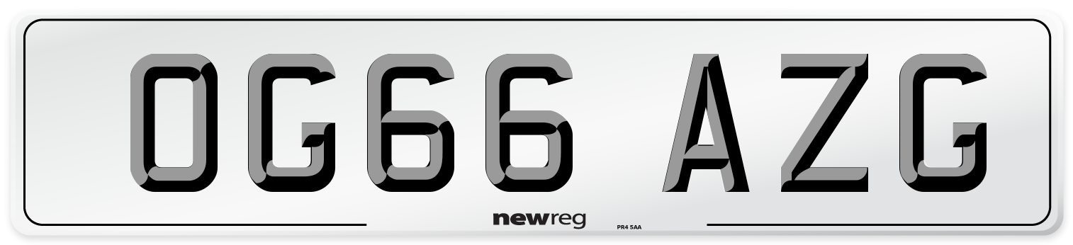 OG66 AZG Number Plate from New Reg
